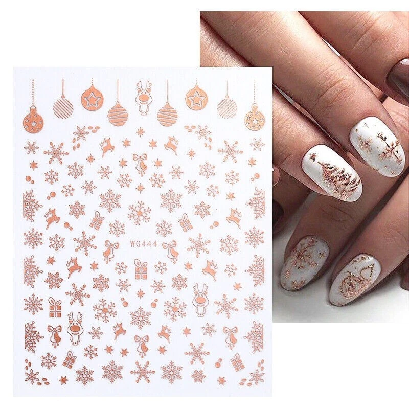 Nail Art Stickers Decals Christmas Snowflakes Baubles Reindeer Presents WG444RG