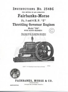 Fairbanks Morse ZA 1 1/2 3 6 HP Hit Miss Engine Manual - Picture 1 of 1