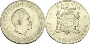 elf Zambia 5 Shillings 1965 1st Anniversary of Independence - Picture 1 of 1
