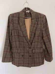 REFORMATION Winston Plaid Double Breasted Blazer Size Small - Picture 1 of 7