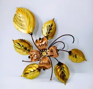 Juego de 2 colgantes 3-D ramas de flores de cornejo cobre metal de pared arte de pared - Imagen 1 de 2