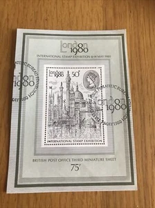 GB 1980 50p Stamp Miniature Sheet, Used, International Stamp Exhibition SG 1119 - Picture 1 of 2