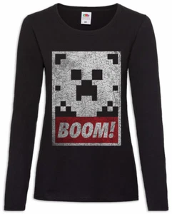 Boom! Damen Langarm T-Shirt Gamer Gaming Games Geek Nerd Retro Game Video - Picture 1 of 1