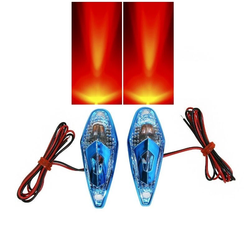 2X BLINKER VERKLEIDUNGS TROPFEN BLAU + ORANGE BIRNE MOTORRAD MOPED MOFA ROLLER - Bild 1 von 1