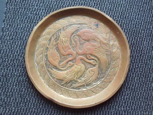 ANTIQUE HAND MADE ARTS AND CRAFTS BRASS TRAY DEPICTING GEESE . M3787 - Picture 1 of 11