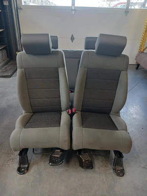 '07-'10 JEEP WRANGLER 2 puertas gris tela manual 4 vías ajuste juego de asientos OEM Foto 1 de 4