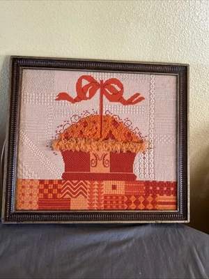 OOAK VTG 1976 Needlepoint Cross Stitch Sampler Jack Major Framed Ornate 16x18” - Image 1 of 4