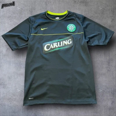 Celtic FC Shirt Mens Medium Black NikeFIT DRY Soccer Jersey Carling Top - Image 1 of 4