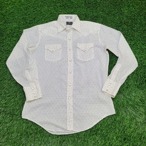 Vintage 80s Western Button Shirt Large 21x30 Disco Hippie - Picture 1 of 13