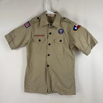 Boy Scouts of America Uniform Shirt Short Sleeve Youth Medium Stains Glued Patch - Image 1 of 4