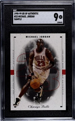 1998-99 SP Authentic #23 Michael Jordan Sample SGC 9 - Image 1 of 2