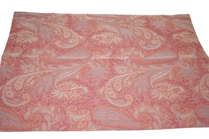 Pottery Barn Made in Italy Set of 2 Std Pillow Shams Red Tan Paisley Luxury Boho - Picture 1 of 6