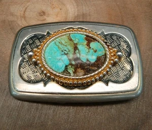 Southwest Style Belt Buckle With Faux Turquoise "Read" - Picture 1 of 18