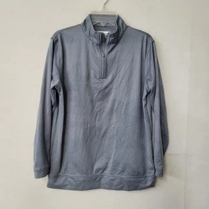 Peter Millar Pullover Boys Large Gray Camo Quarter Zip Golf Lightweight Stretch - Picture 1 of 12