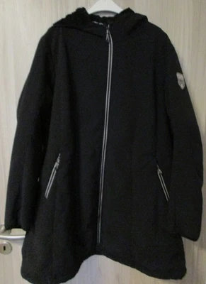 CMP Mantel Softshellmantel Longjacke innen Teddyfleece Kapuze schwarz Gr. 52 5XL - Bild 1 von 4