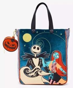 LOUNGE FLY DISNEY L'INCUBO PRIMA DI NATALE JACK E SALLY TOTE in velluto - Foto 1 di 4