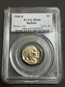 1938 d Buffalo Nickel ***PCGS MS 66*** LOW Shipping!!! - Picture 1 of 2