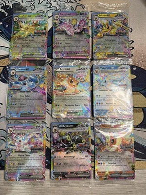 Prismatic Evolutions Surprise Box Stamped Promo Cards Sealed 9/9 Complete Set  - Image 1 of 4