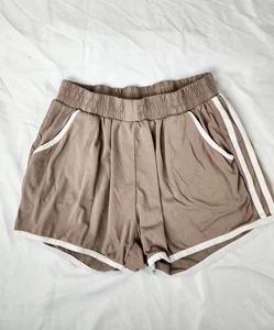 Undercover Shorts S/M Women Brown White Trim Elastic Waist Pockets Athletic  - Picture 1 of 7