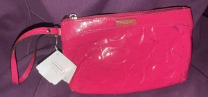 Coach Reißverschluss Armband F47207 Magenta Hot Pink Neu Glänzend C’s Authentic Small Vintage - Bild 1 von 13