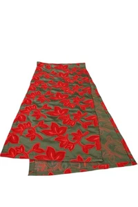 Tischauflage grün rot Samt Blätter Ranken True Cosmos 69” lang 15,5” breit - Bild 1 von 5