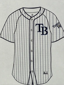 Tampa Bay Rays MLB Adult Button Down Jersey Size Medium White NO TAGS - Picture 1 of 4