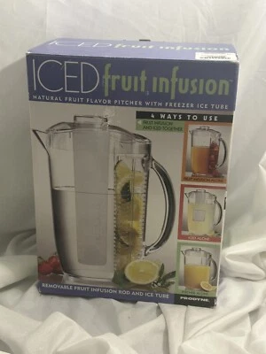PRODYNE Fruit Infuser Pitcher with Lid Fruit Infuser Rod Freezer Ice Tube 3 qtr - Image 1 of 4