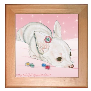 Chihuahua Dog Kitchen Ceramic Trivet Framed in Pine 8" x 8" - Picture 1 of 1