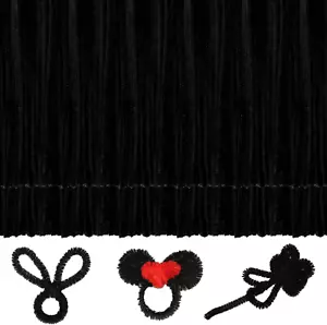 150 Pieces Black Pipe Cleaners for Hair, Pipe Cleaners Chenille Stem, Craft Pipe - Picture 1 of 7