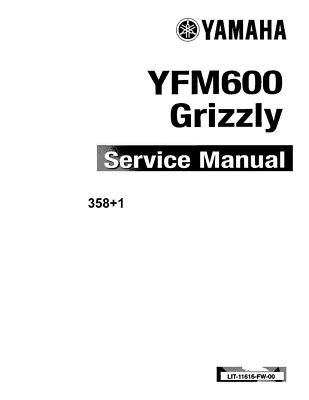 Manual de reparación de taller de servicio de perforación de 3 orificios 98 99 Yamaha YFM600 YFM600F Grizzly 600 Foto 1 de 4
