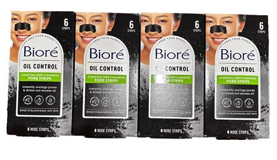 4-Pack Biore Charcoal Deep Cleansing Pore Nose Strips - 6ct (each pack) - Image 1 of 3