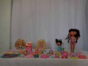 Snap n' Style Blonde Dolls + Highchair + Clothes + Dora Dolls + Accessories