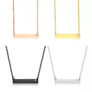 5*32mm Gold/Black/Silver/Rose Gold Long Pendants Womens Stainless Steel Necklace - Picture 1 of 16