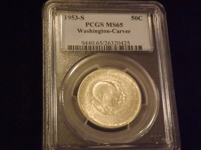 1953 S    50 C         Washington Carver       PCGS   MS 65 - Image 1 of 2