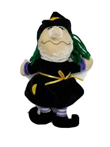 Goffa Halloween Plush Witch black outfit green hair 10" - Picture 1 of 7