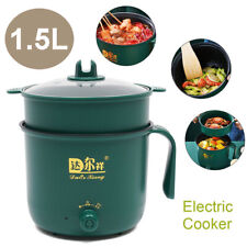 800W Mini Electric Cooker Hot Pot Steamer Noodles Rice Soup Hotpot Pan NonStick