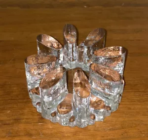 Vintage German Clear Art Glass Trivet Warmer Stand Glasdesign Georgshutte MCM - Picture 1 of 4