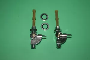 TRIUMPH NORTON BSA MAIN AND RESERVE CHROME 1/4 FUEL TAPS VITON 60-4511 60-4512 - Picture 1 of 3