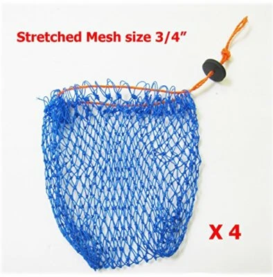KUFA Sports Crab Bait Bag 4pcs combo (380D/15,stretched mesh size 3/4"; BAG-1x4)