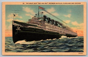 Postkarte See And Bee SeeAndBee Buffalo Cleveland Chicago Boot Dampfer Schiff - Bild 1 von 2