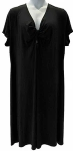 A New Day Women's Black Ribbed V-Neck Twist Front Midi-Dress Sz: 4X NWT $30 - Picture 1 of 8