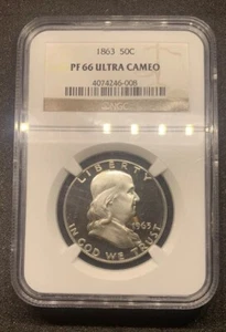 1963 50C Franklin PF66 ULTRA CAMEO the NGC Error gave the wrong year 1863/1963๐ฅ - Picture 1 of 9