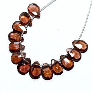 13pcs Natural Red Garnet Faceted Pear Beads Loose Gemstone Size 6x4mm 4.55cts - Picture 1 of 5