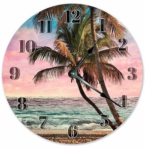 10.5" BEACH PALM TREES - Large 10.5" Wall Clock - Home Décor Clock - 3236 - Picture 1 of 3