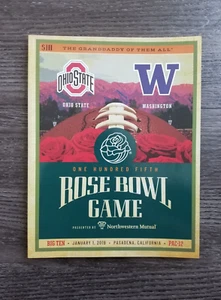 2019 ROSE BOWL GAME PROGRAM WASHINGTON HUSKIES OHIO STATE BUCKEYES - Picture 1 of 1