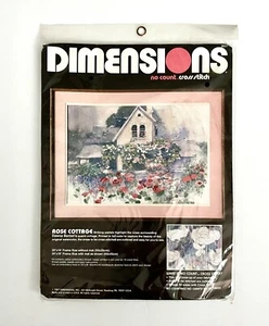 Kit de punto de cruz Dimensions Rose Cottage sin cuenta vintage 1987 NUEVO sellado #3637 - Imagen 1 de 6