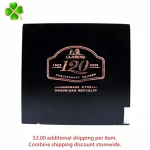 Caja de cigarros de madera vacía La Aurora Gran Toro 120 aniversario 7,75" x 7" x 3,25" - Imagen 1 de 13