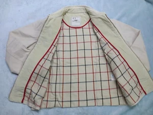 THOMAS BURBERRY Coat Bomber Jacket TB 100% Cotton Logo Men's White Size XL - Picture 1 of 24