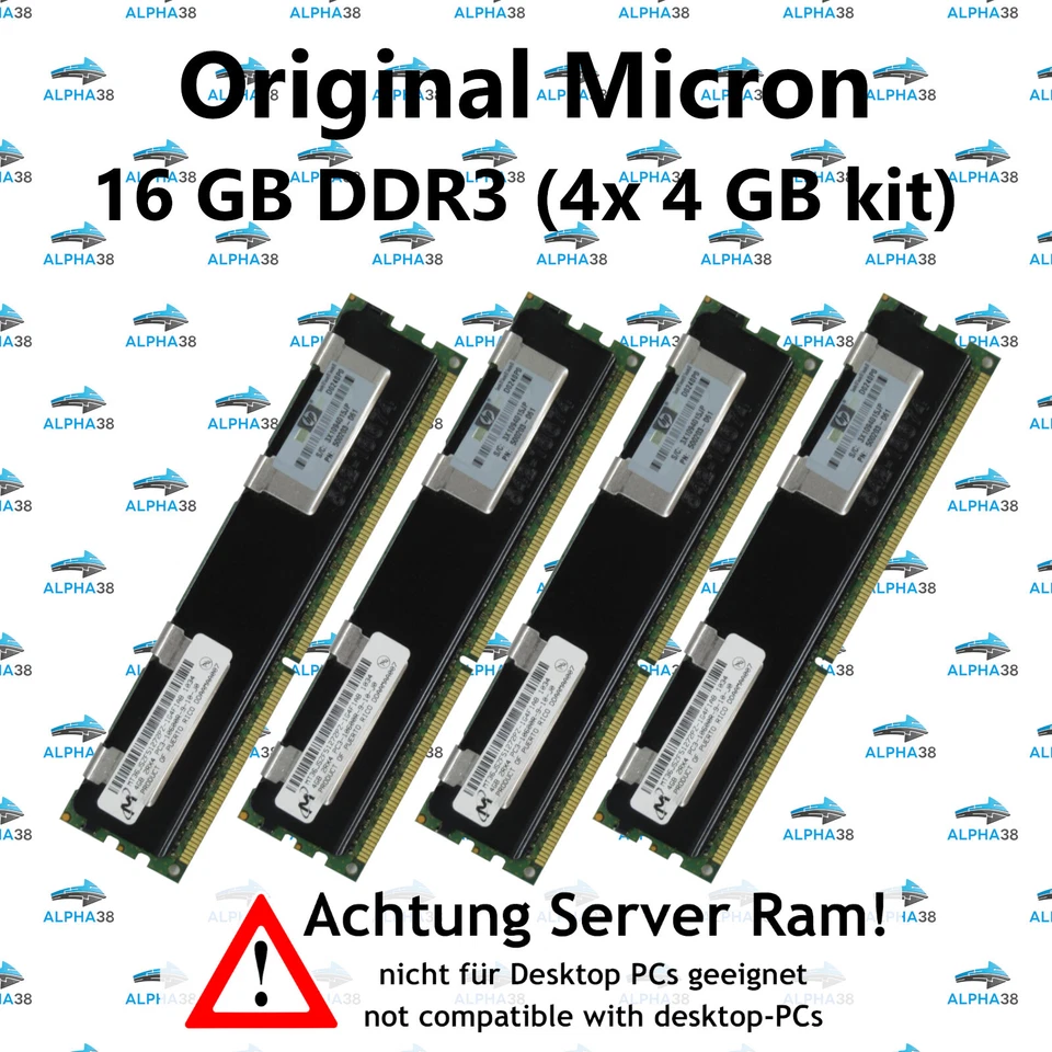 16 GB (4x 4 GB) RDIMM ECC REG DDR3-1333 Dell PowerEdge R310 R410 R415 RAM - Immagine 1 di 1