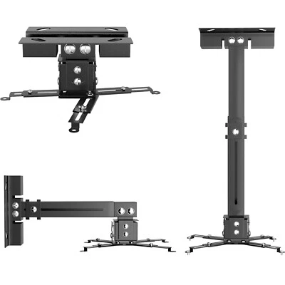 SCREENMAX 3 in 1 Universal 360° Swivel Tilt Projector Mount Ceiling Wall Holder Extendable